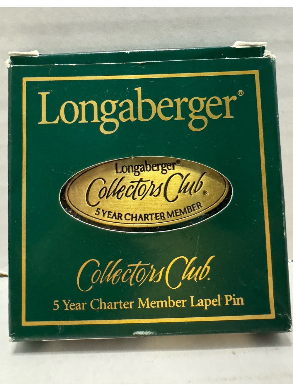 Longaberger Collectors Club 5 Year Charter Member Gold Lapel Pin 2000